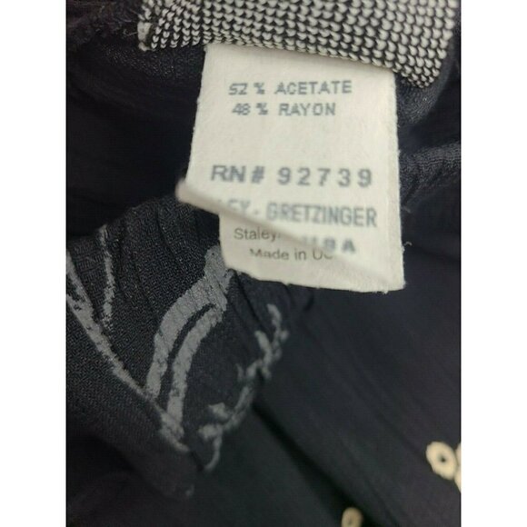 Vintage JG's Mad Lab Black Pants Womens Small Rayon Blend Handpainted Floral - Picture 6 of 6